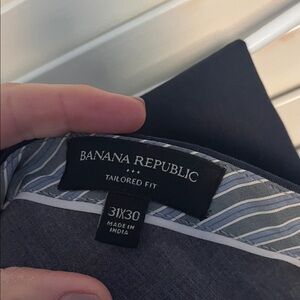 Banana Republic Navy Tailored Fit Trousers
